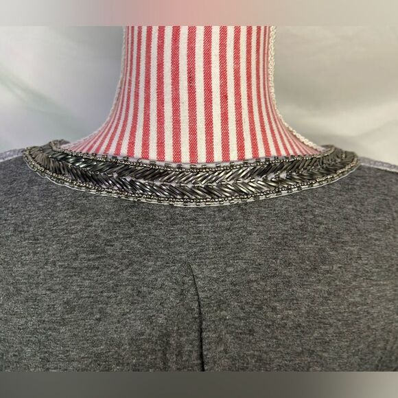 Hale Bob Beaded Top Ornate Gray Gold Velvet Whimsigoth Boho Eclectic Size Medium - Picture 10 of 13